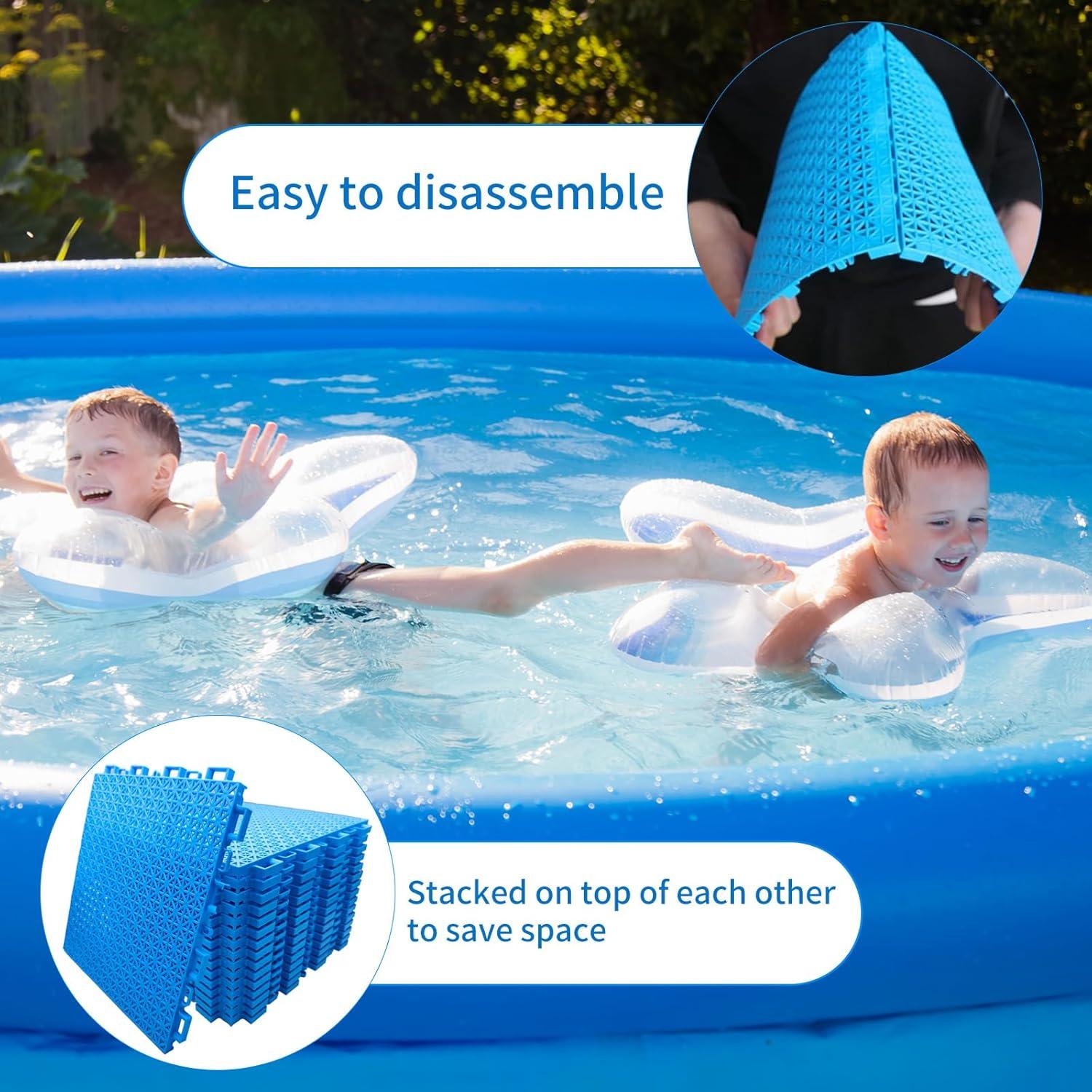 Alfombra de Drenaje para Piscina KEOHOLI 16 Piezas 26.2x26.2cm