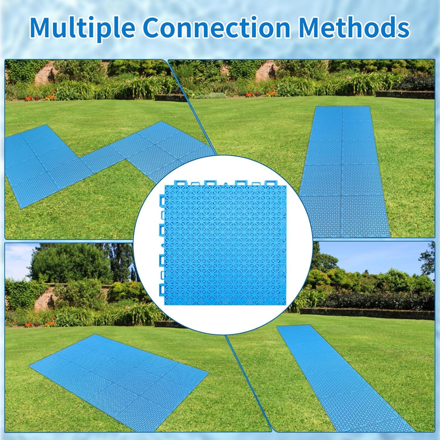 Alfombra de Drenaje para Piscina KEOHOLI 16 Piezas 26.2x26.2cm