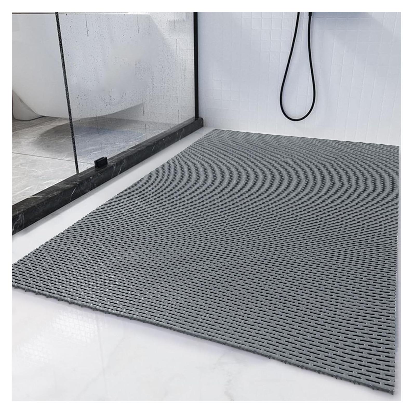 Tapete de Ducha Antideslizante HOMBYS 89x61cm Gris PVC