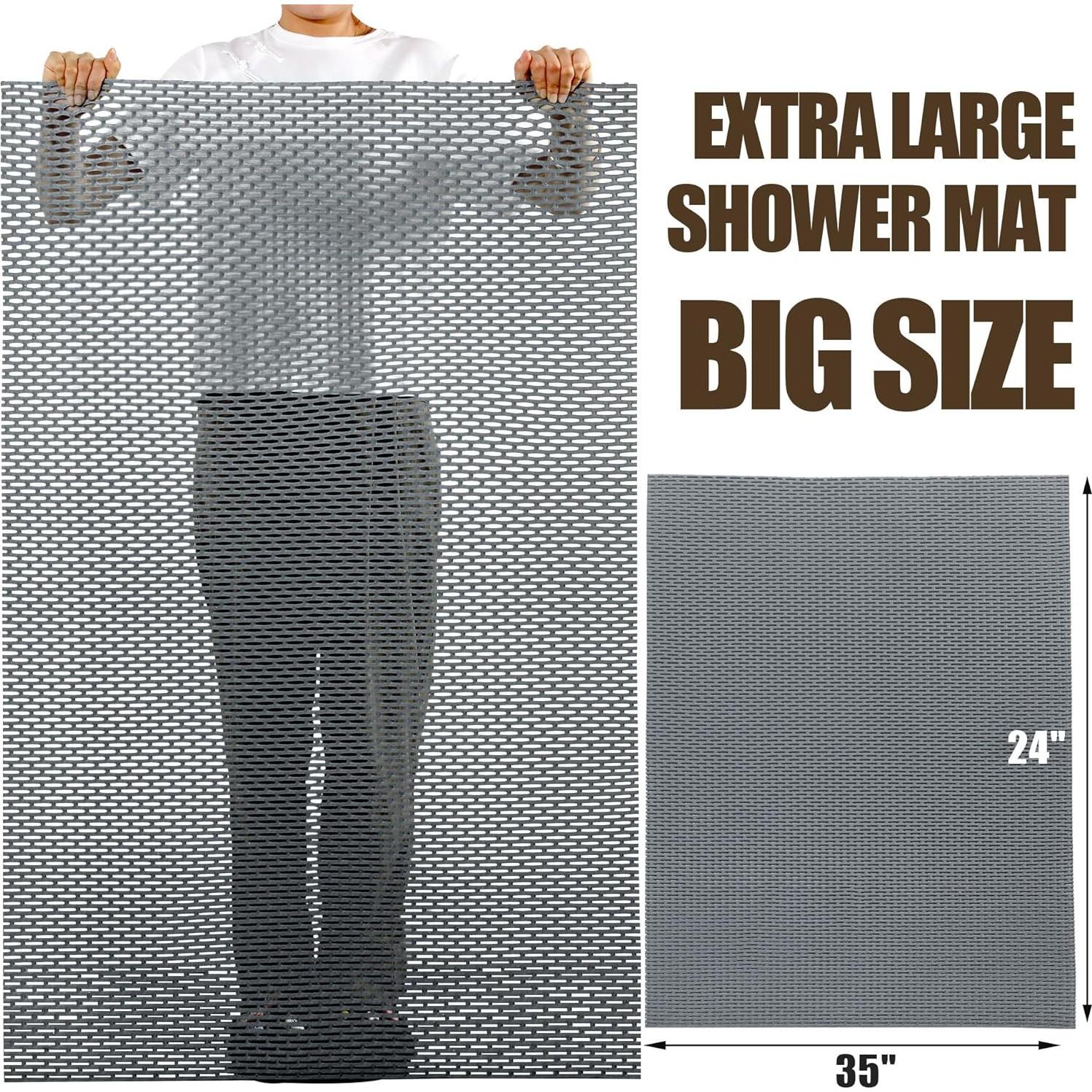 Tapete de Ducha Antideslizante HOMBYS 89x61cm Gris PVC