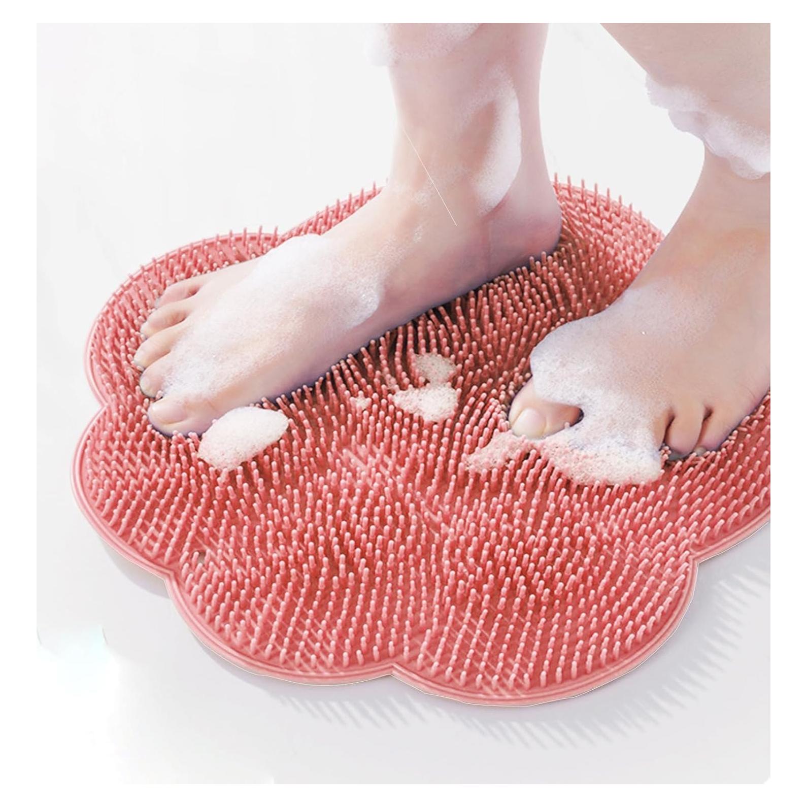 Alfombrilla de Fregado para Pies Orvifuly Rosa 30x30cm Silicona