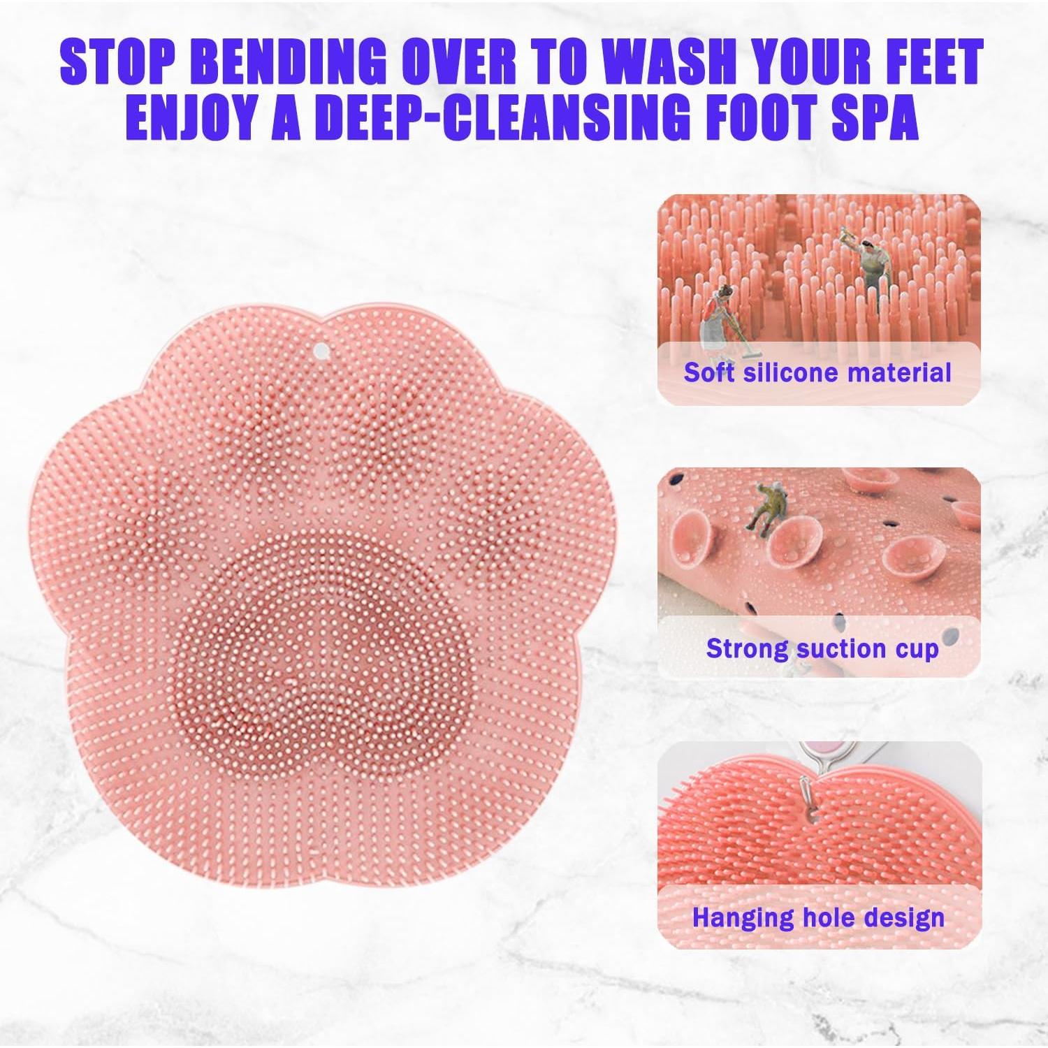 Alfombrilla de Fregado para Pies Orvifuly Rosa 30x30cm Silicona