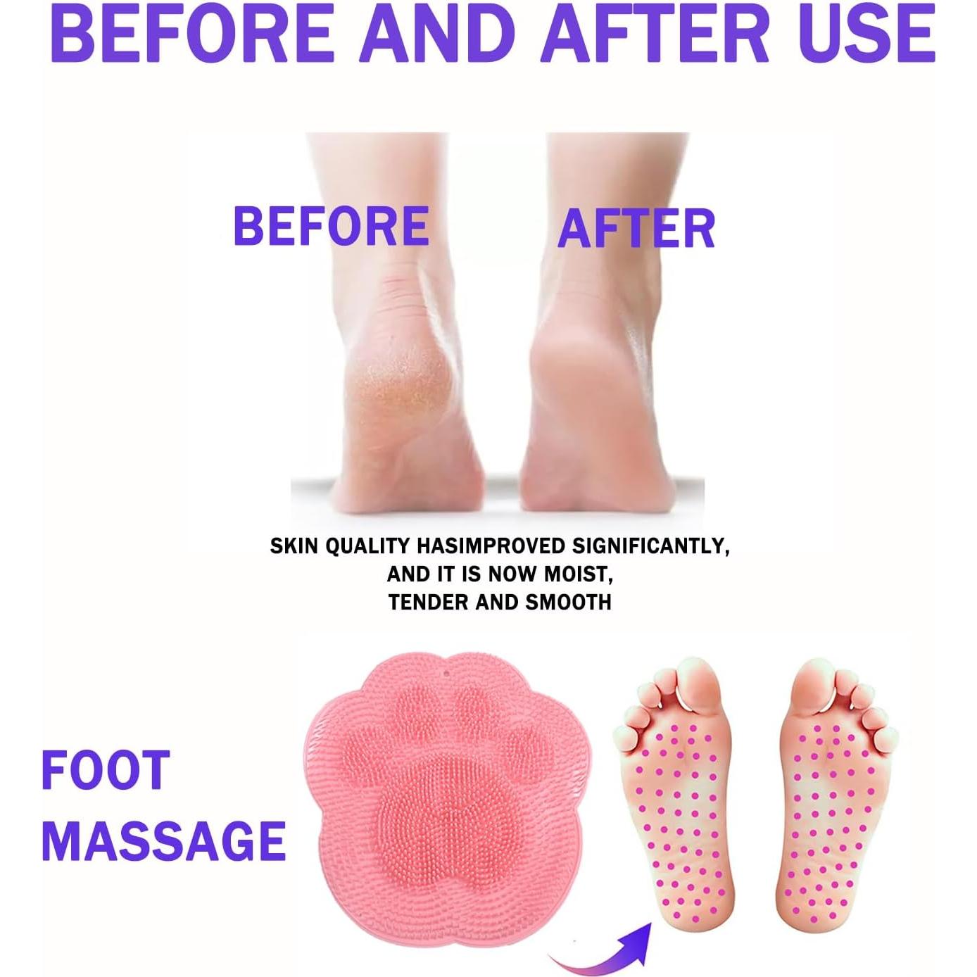 Alfombrilla de Fregado para Pies Orvifuly Rosa 30x30cm Silicona