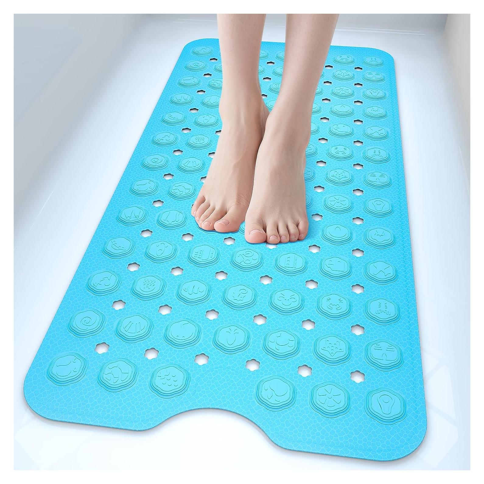 Alfombrilla de Baño Antideslizante VWMYQ 89x41 cm Silicona Azul