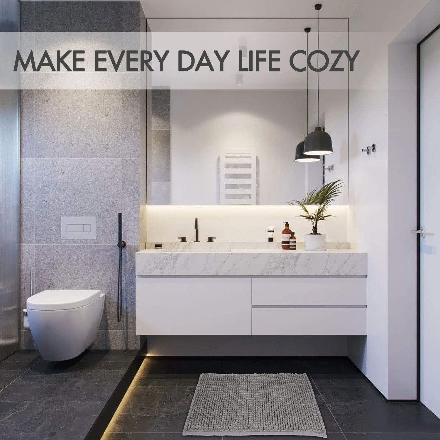 Alfombra de Baño JTdiffer 38x48 cm Gris Antideslizante