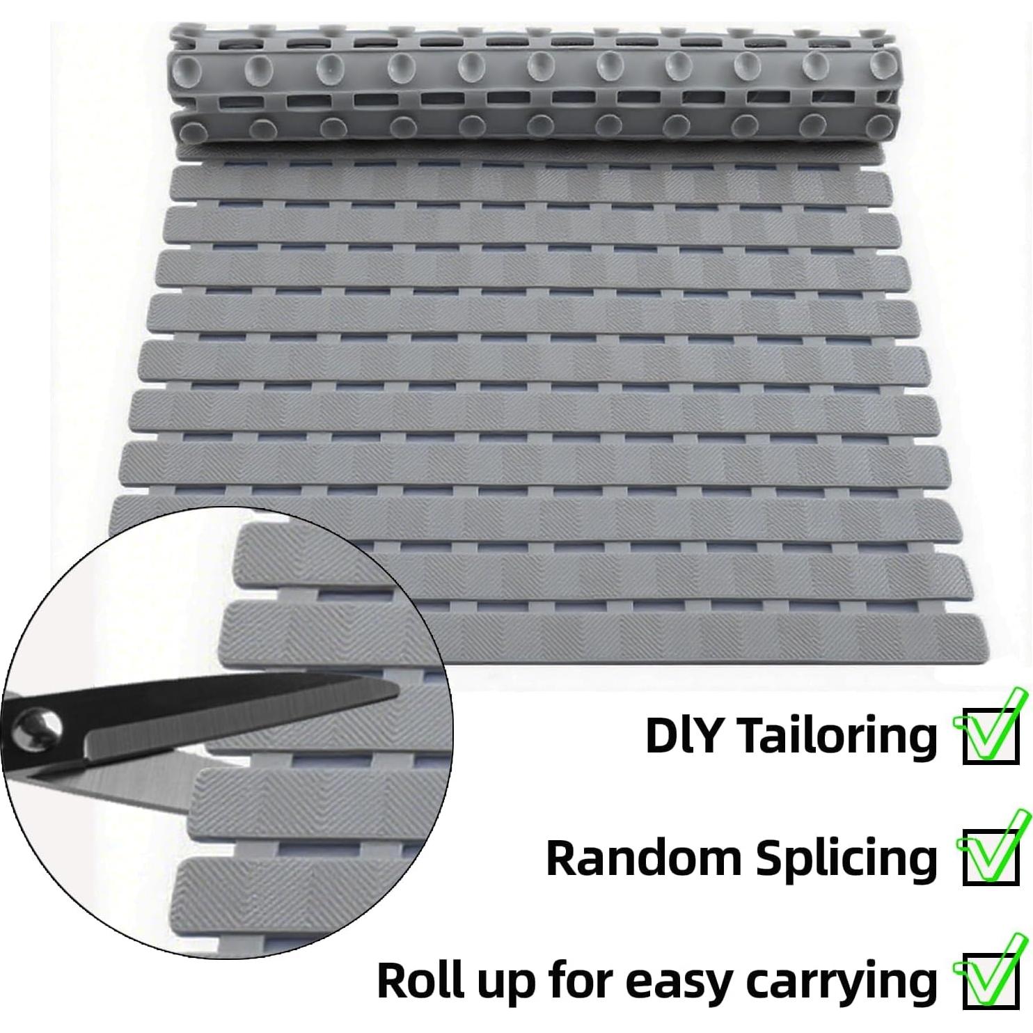 Alfombrilla Antideslizante WILAOIYOOU 100x40 cm Gris PVC