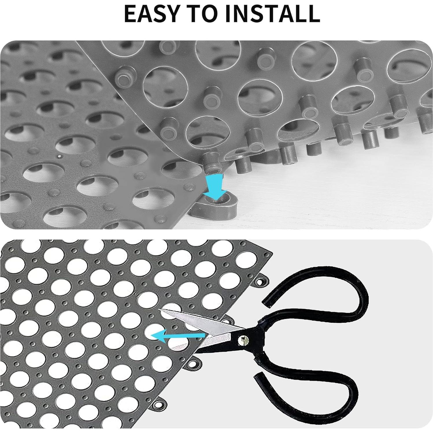 Paquete de 12 baldosas de piso interconectables OAFHZMAO gris
