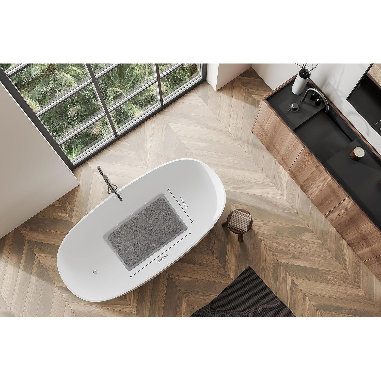 Tapete de Baño Antideslizante Splash Home 76x43 cm PVC Gris