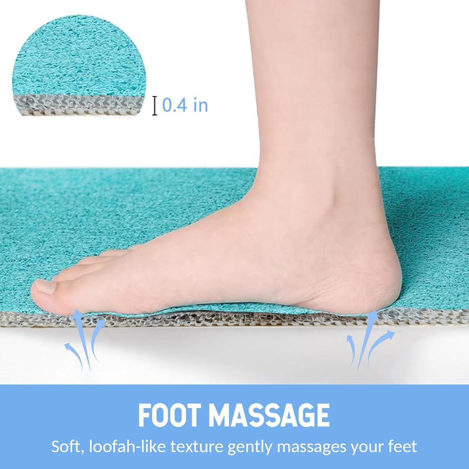 Alfombra de Ducha Antideslizante SefowiLif 61x61 cm Azul