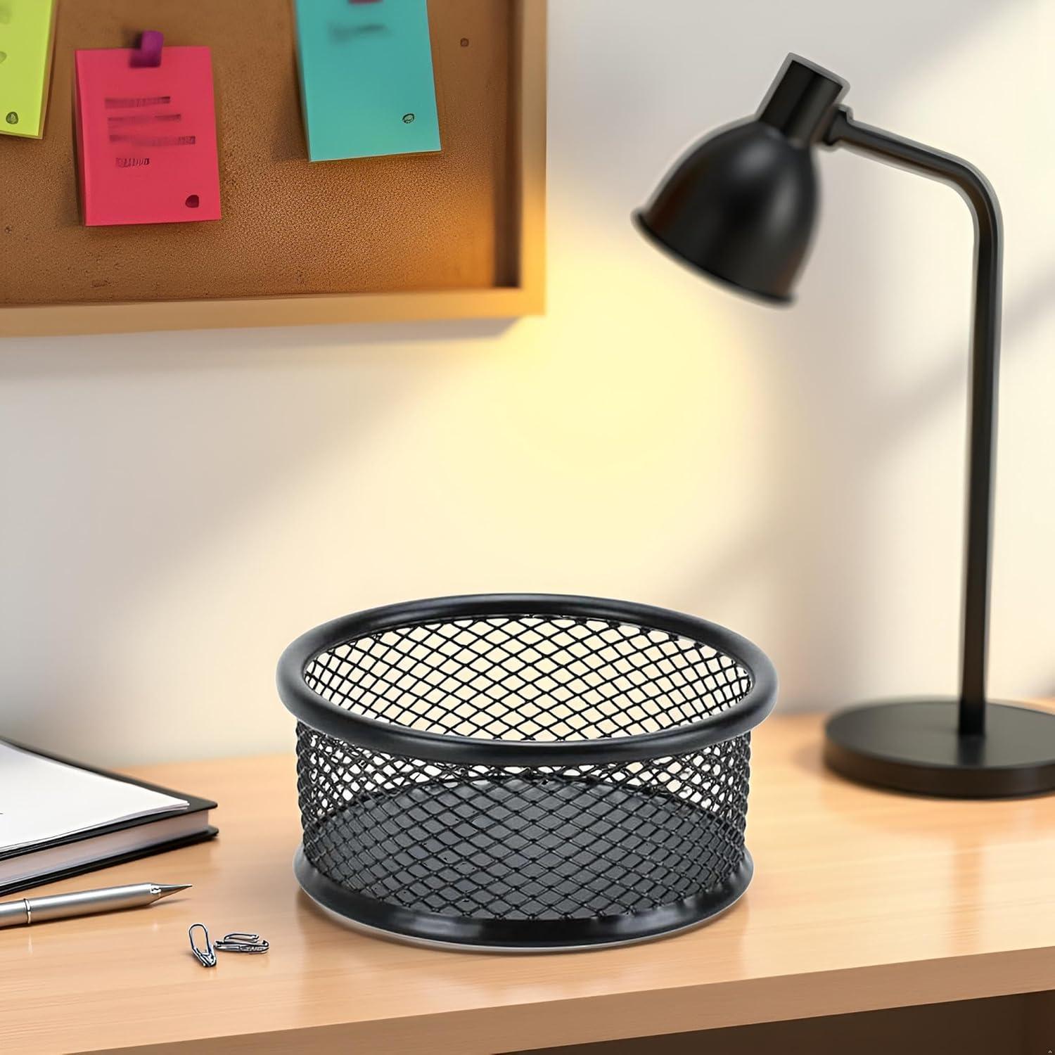 Soporte de Clips de Papel Zhuluck en Malla Negra para Oficina
