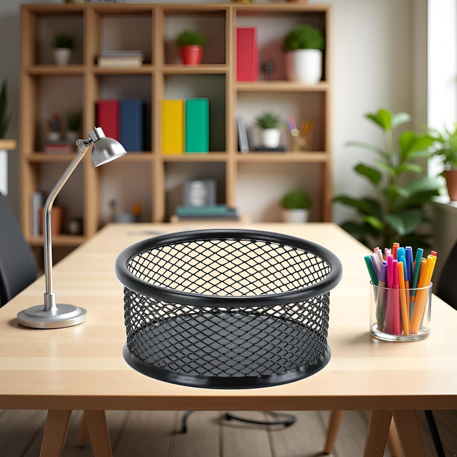 Soporte de Clips de Papel Zhuluck en Malla Negra para Oficina