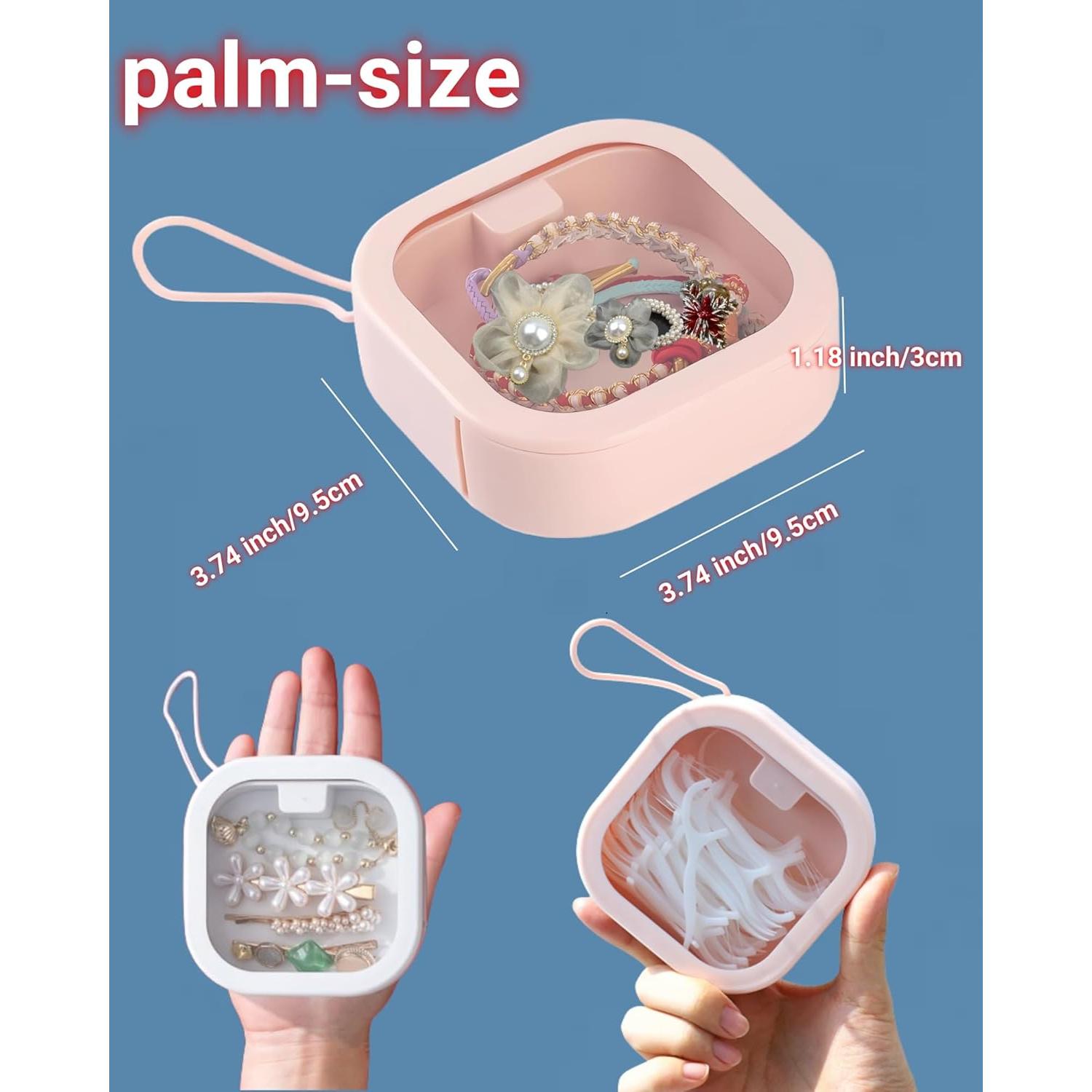 Organizador de Cintas para el Cabello REVAXUP 4 Piezas Rosa y Blanco