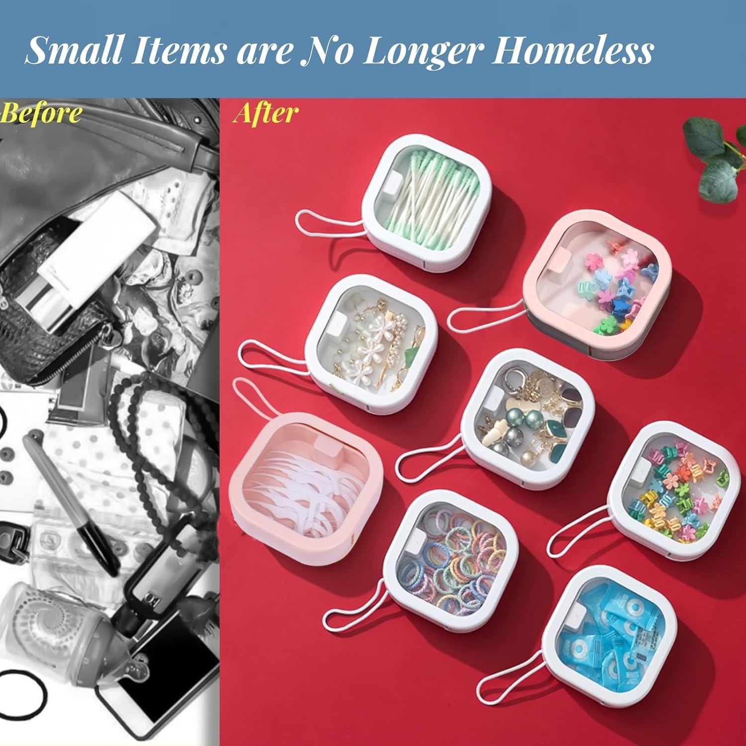 Organizador de Cintas para el Cabello REVAXUP 4 Piezas Rosa y Blanco