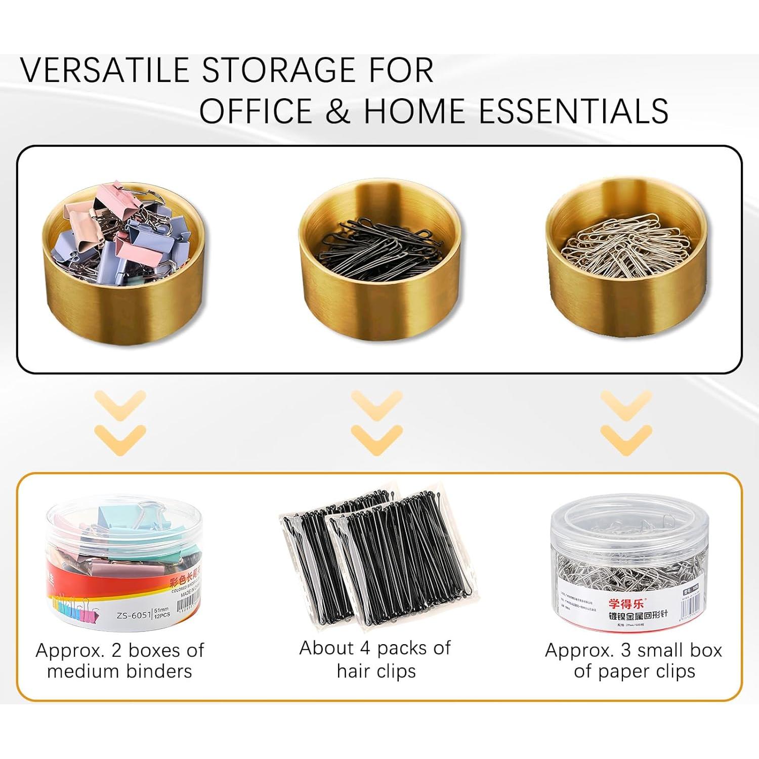 Organizador de Sujetapapeles Acero Inoxidable Dorado 10.5cm