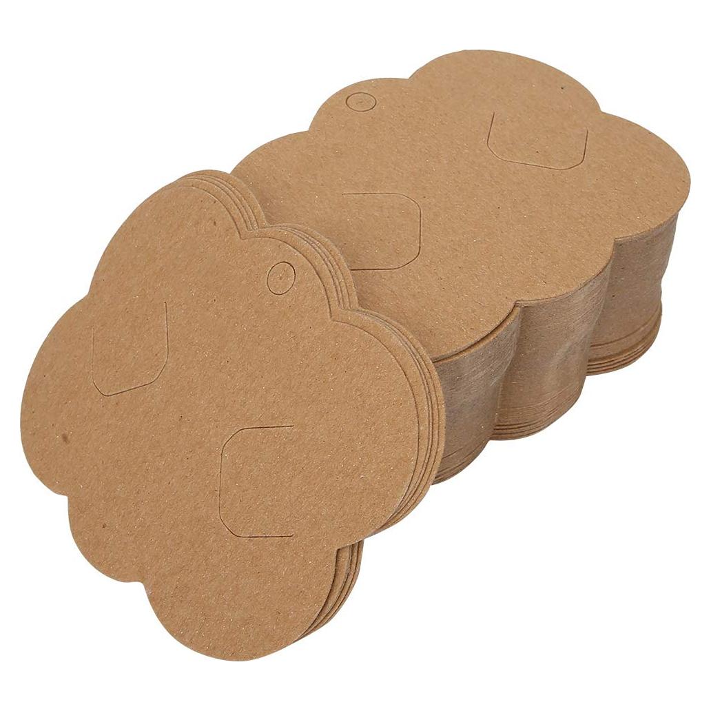 100 Tarjetas de Exhibición de Cartón Kraft Natudeco 7x8.8cm