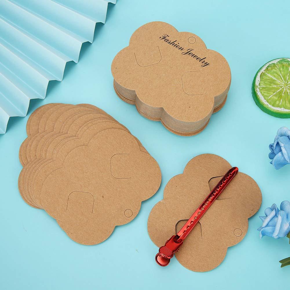 100 Tarjetas de Exhibición de Cartón Kraft Natudeco 7x8.8cm