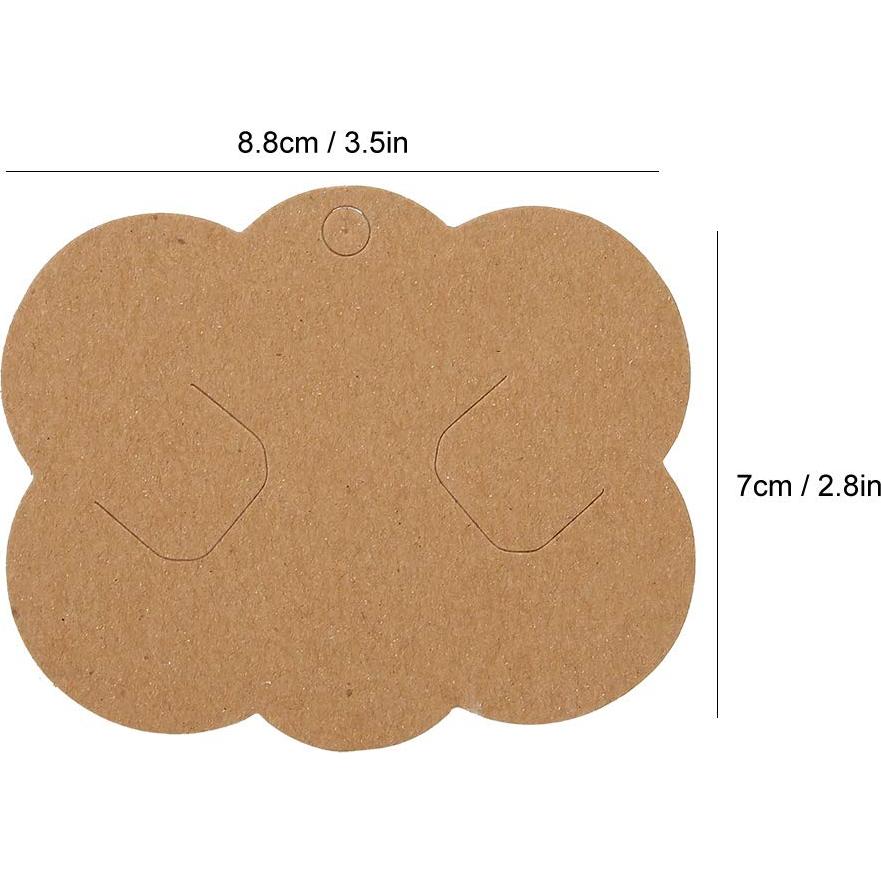 100 Tarjetas de Exhibición de Cartón Kraft Natudeco 7x8.8cm