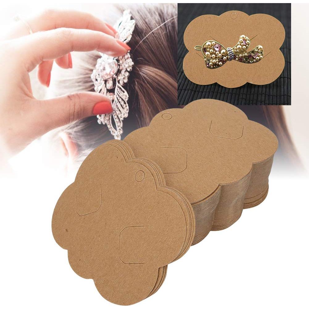 100 Tarjetas de Exhibición de Cartón Kraft Natudeco 7x8.8cm