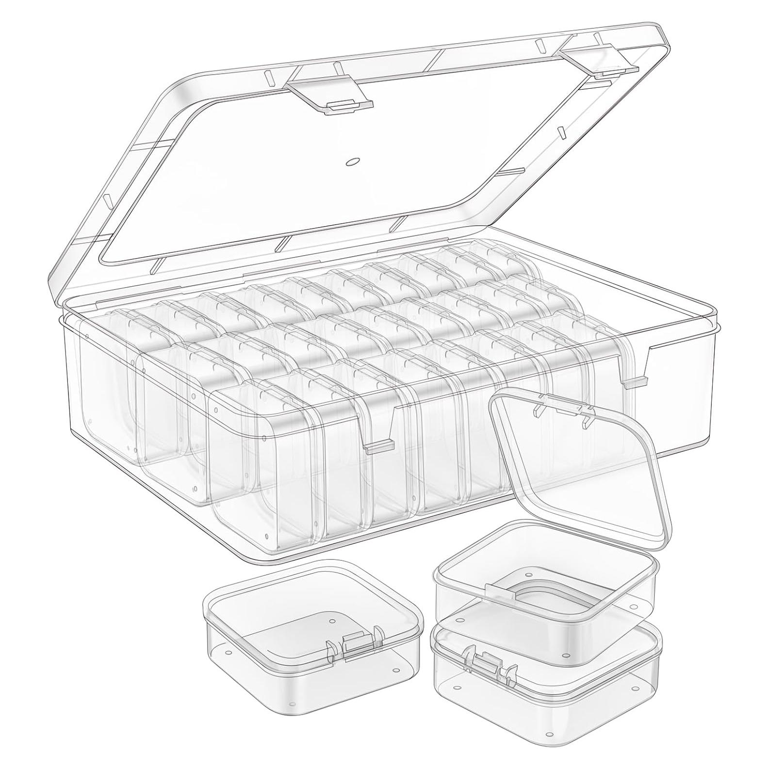 Caja Organizadora de Perlas Mathtoxyz 31 Compartimentos Transparente