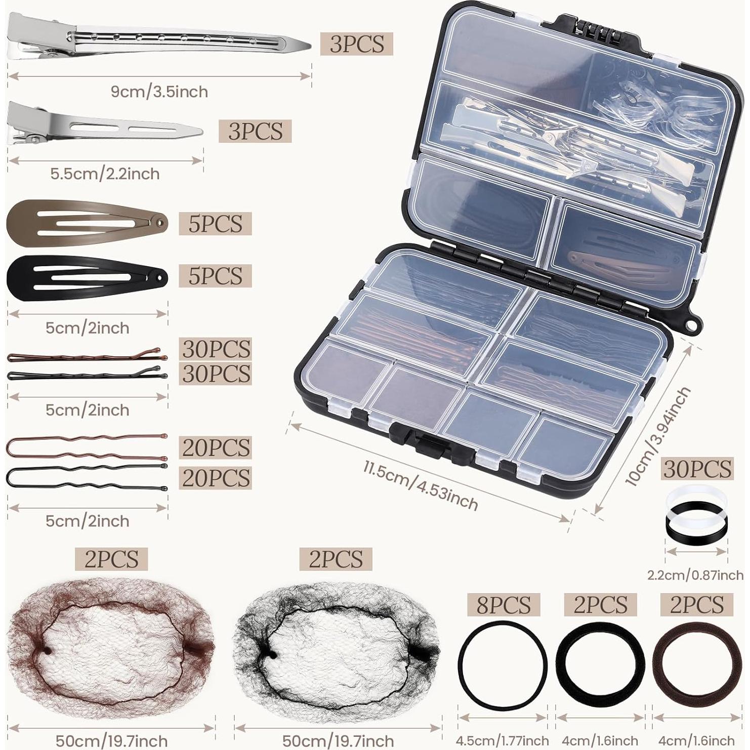 Kit de Accesorios para el Cabello Teenitor 163 piezas Profesional