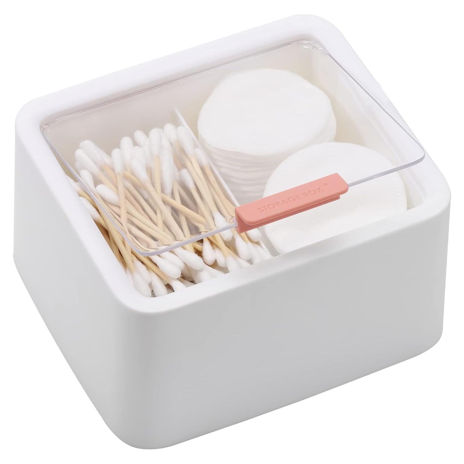 Organizador de Bastones de Algodón Tecbeauty 14.5x12.7cm Blanco