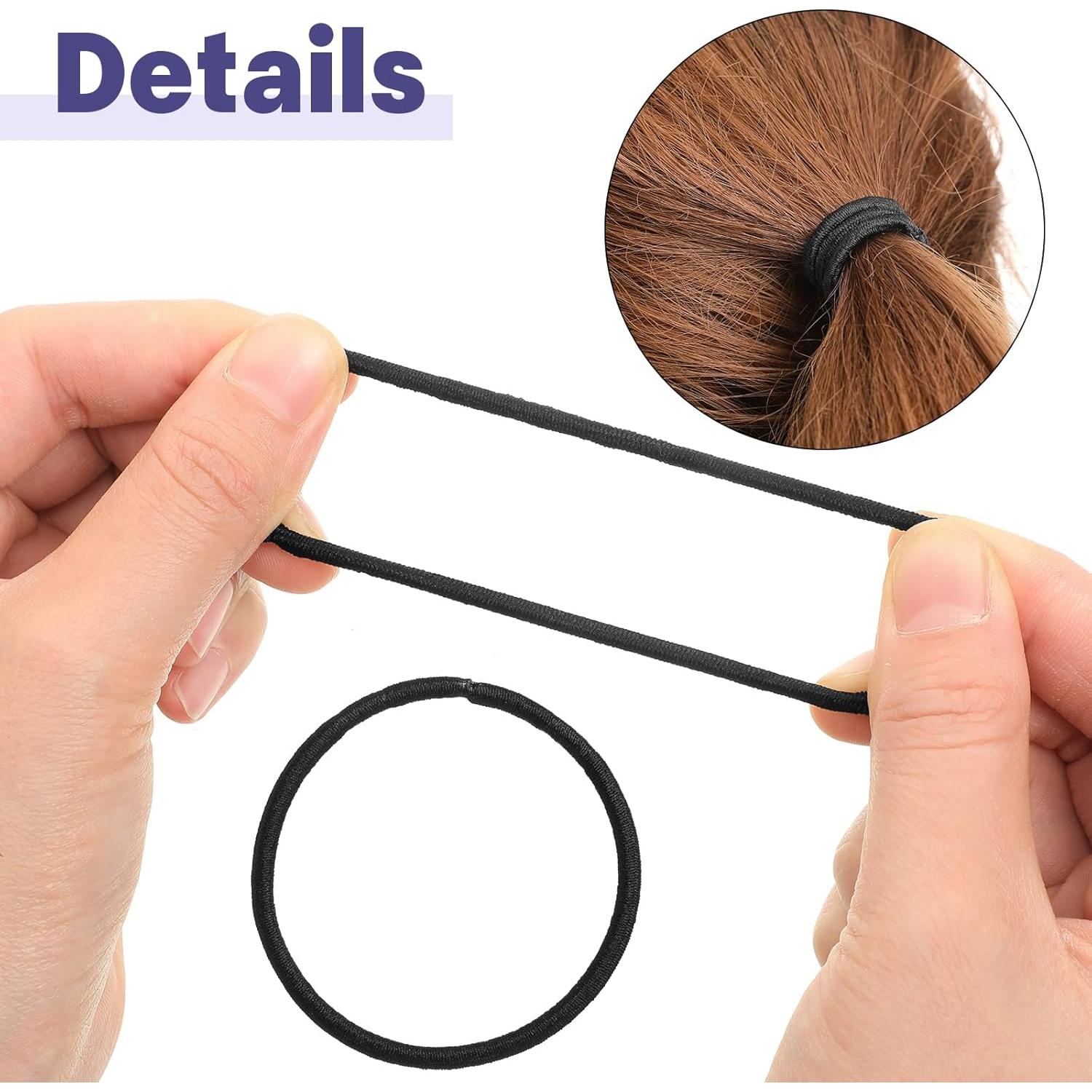 Set de 100 Gomas y Pinzas para el Cabello Negras Yuxung