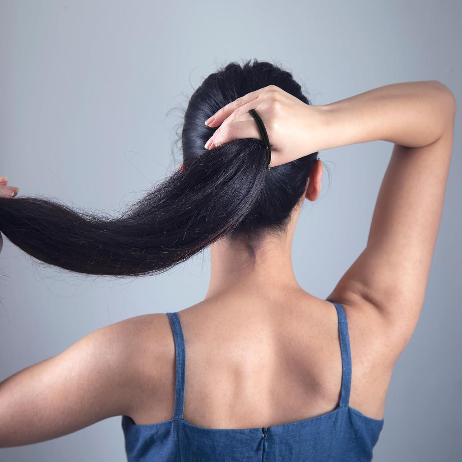 Set de 100 Gomas y Pinzas para el Cabello Negras Yuxung