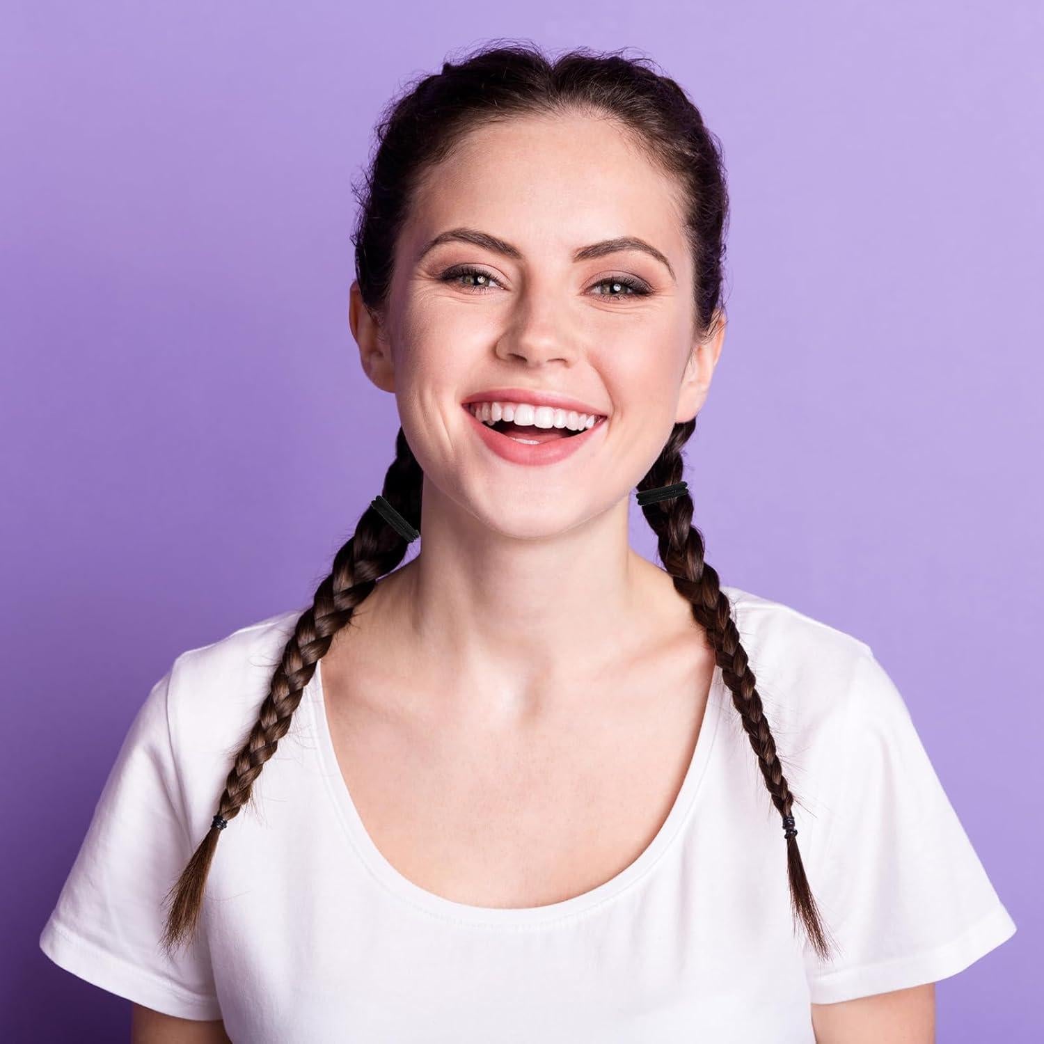 Set de 100 Gomas y Pinzas para el Cabello Negras Yuxung