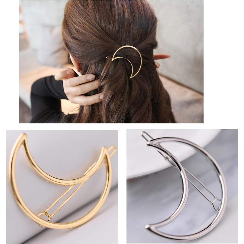 Clip para Cabello AKOAK Luna Creciente 2 Pcs Dorado Plateado