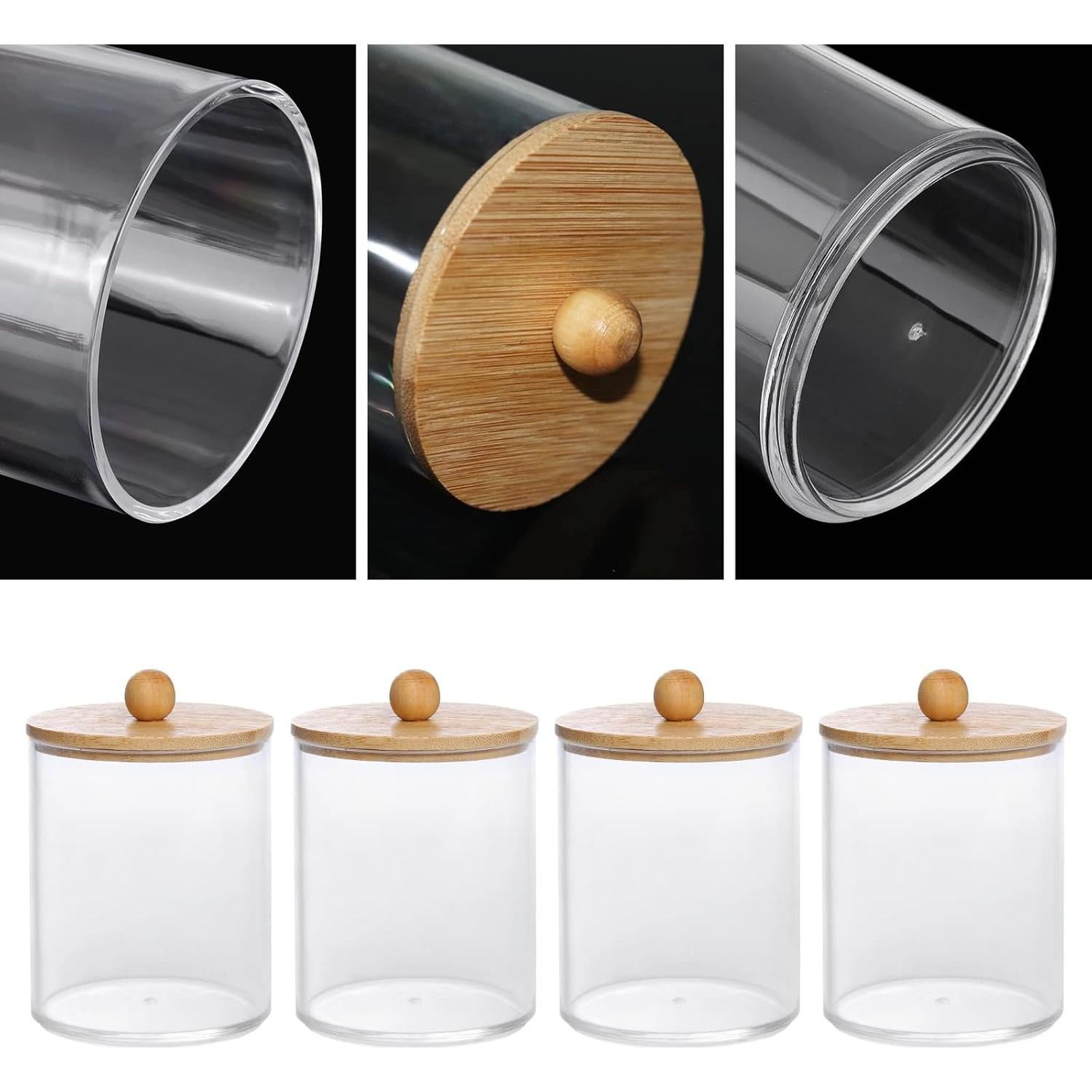 Tbestmax 4 Tarros Organizadores de Baño 10 oz Plástico Transparente