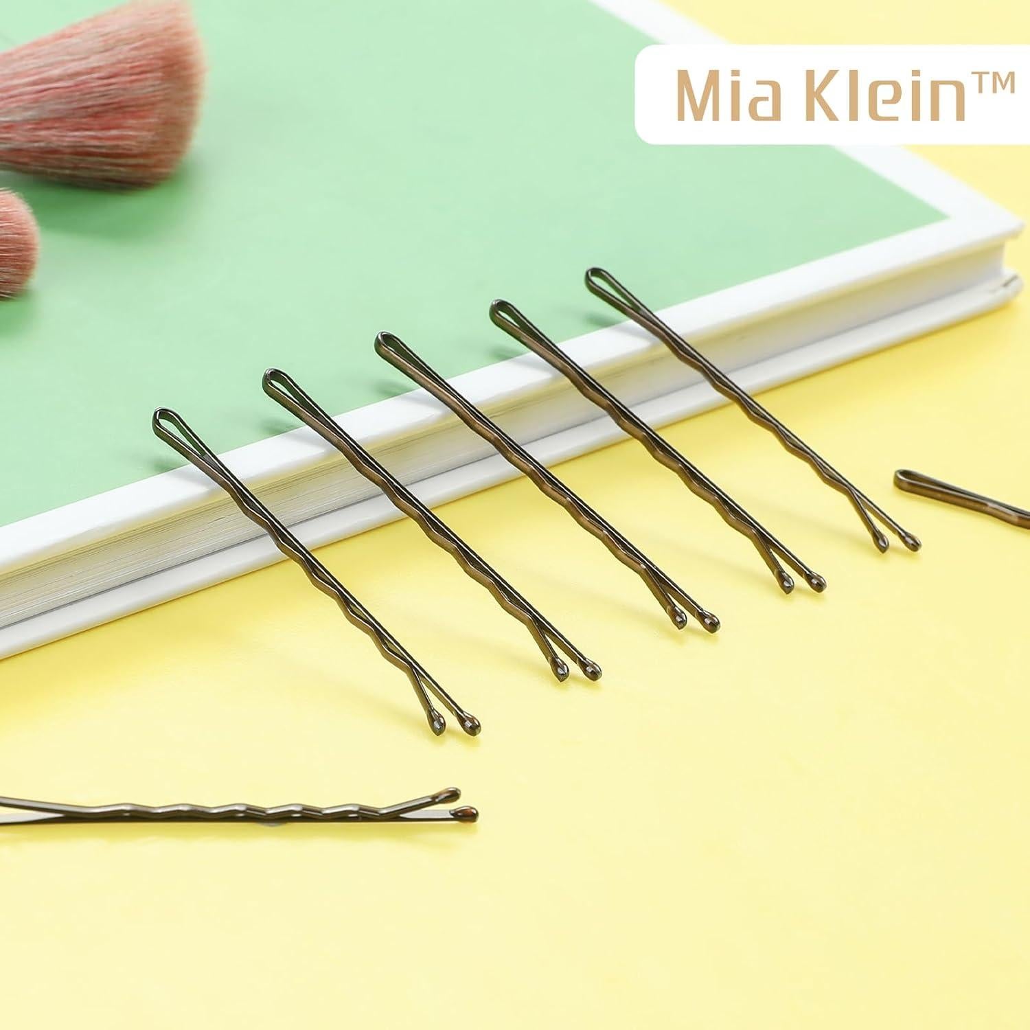 Horquillas rizadas Mia Klein 300 unidades para cabello castaño