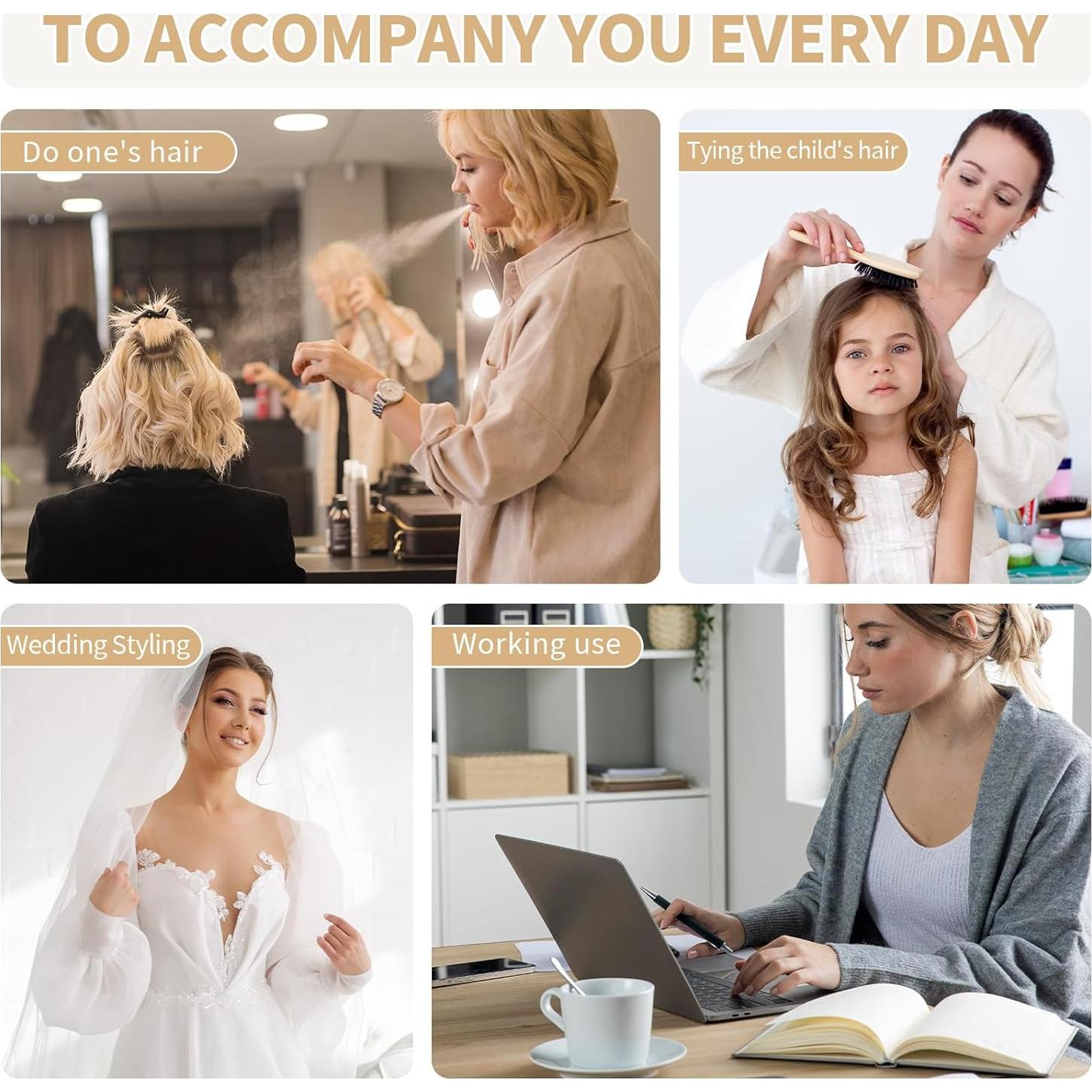 Horquillas rizadas Mia Klein 300 unidades para cabello castaño