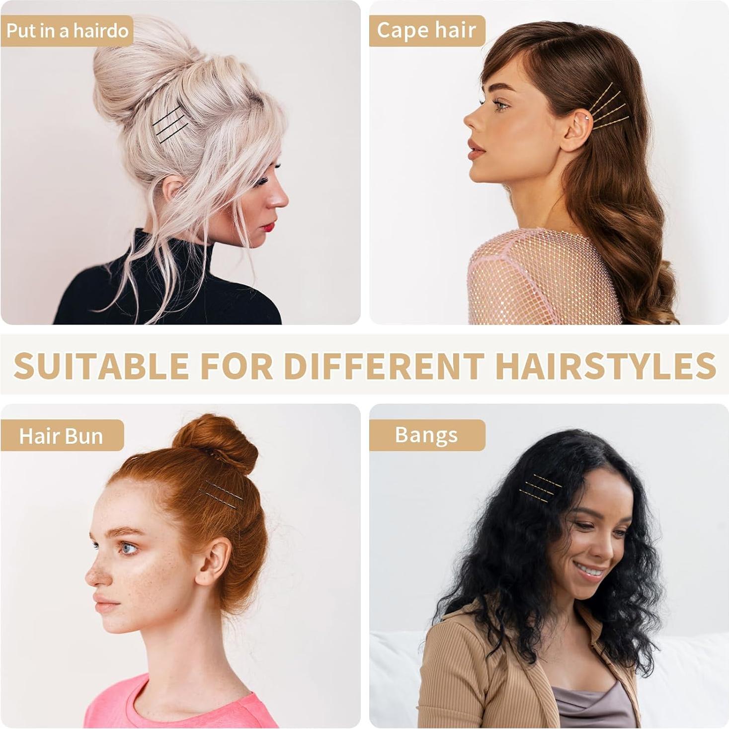 Horquillas rizadas Mia Klein 300 unidades para cabello castaño