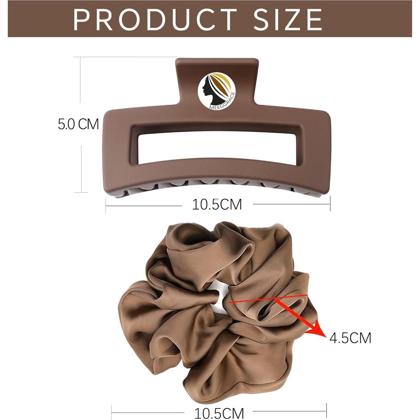 Pinzas para Cabello Antideslizantes Meegy - Marrón, 6.1x10.9cm