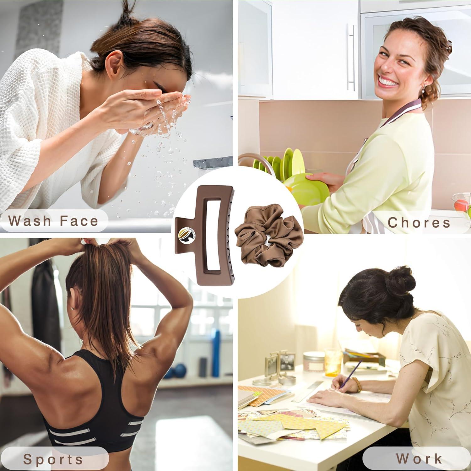 Pinzas para Cabello Antideslizantes Meegy - Marrón, 6.1x10.9cm