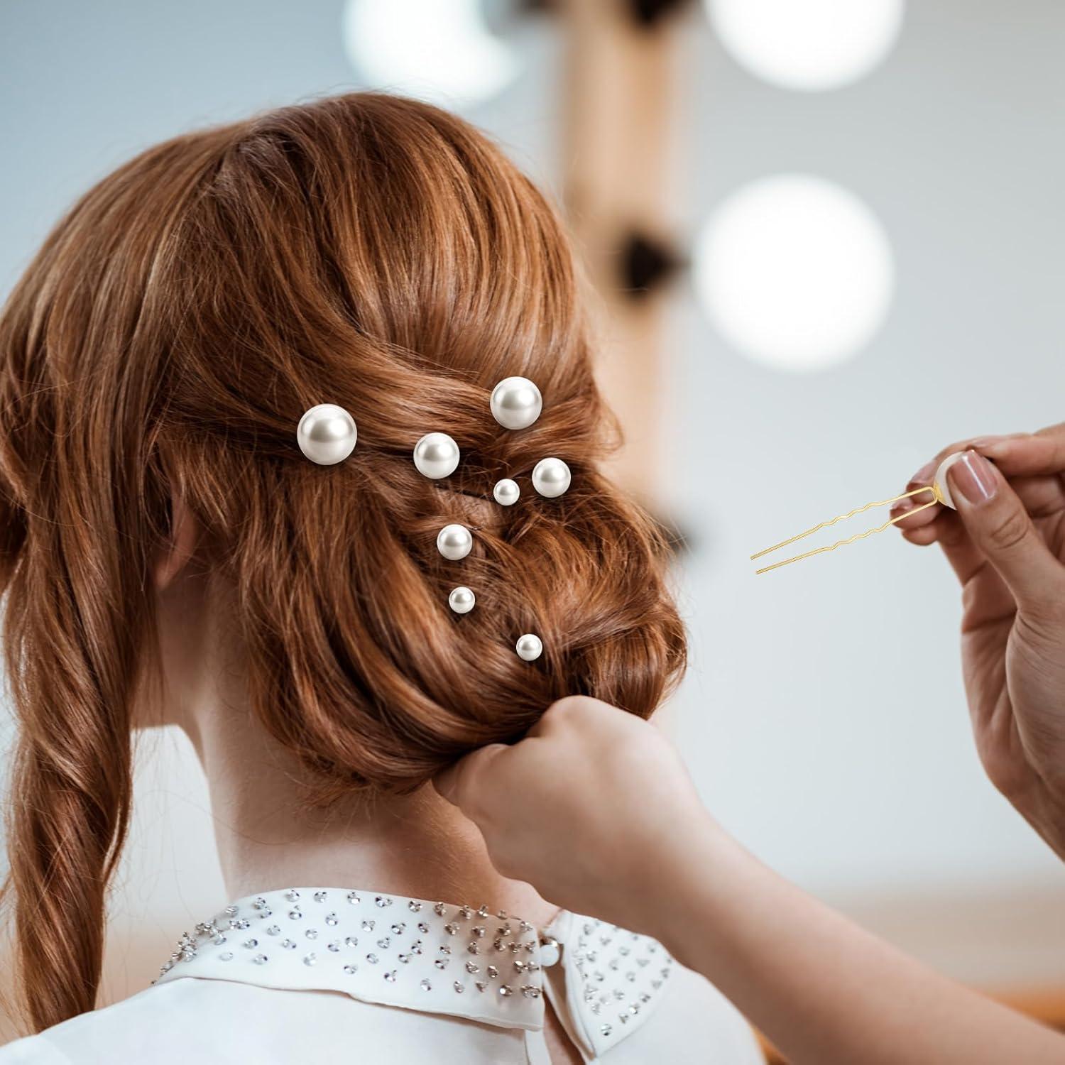 36 Horquillas de Perlas Doradas Vin Beauty para Novias