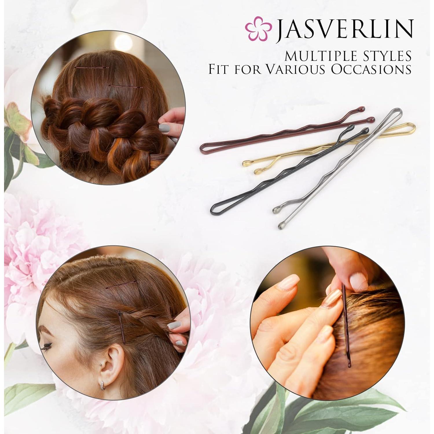 Pasadores de Pelo Marrón JASVERLIN 100 Pcs 5 cm Alta Calidad