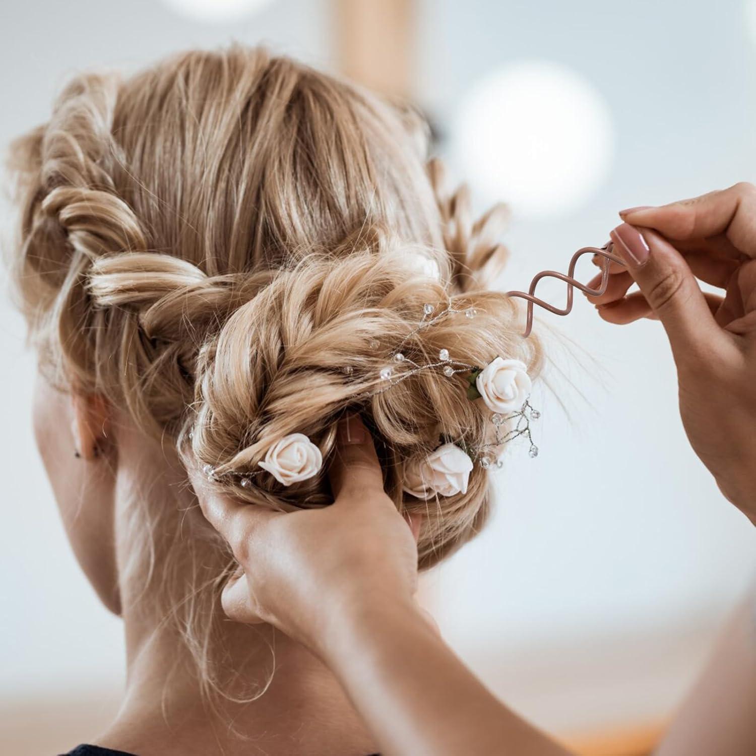 20 Pasadores de Cabello en Espiral BOHUIZ - Marrón, 5cm