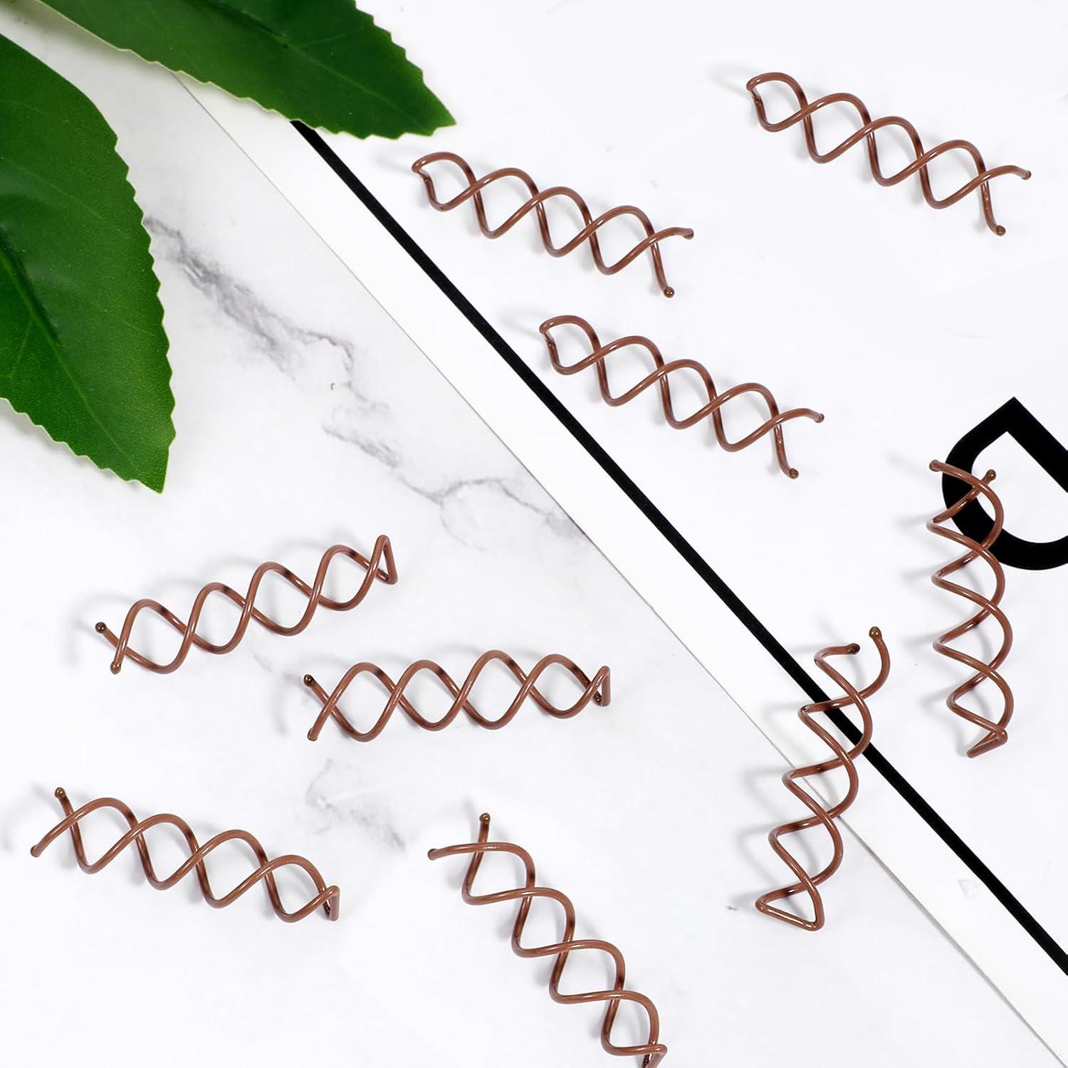 20 Pasadores de Cabello en Espiral BOHUIZ - Marrón, 5cm