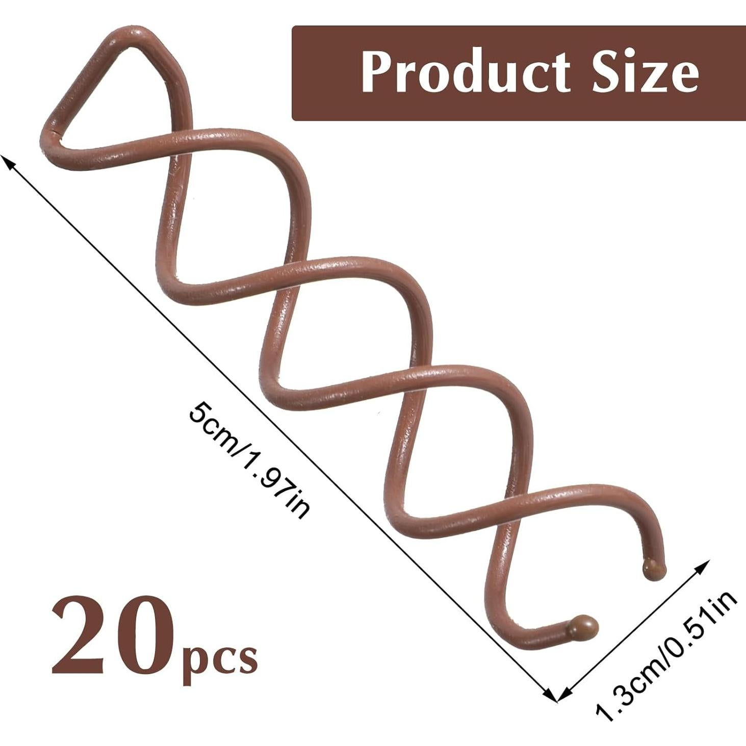 20 Pasadores de Cabello en Espiral BOHUIZ - Marrón, 5cm