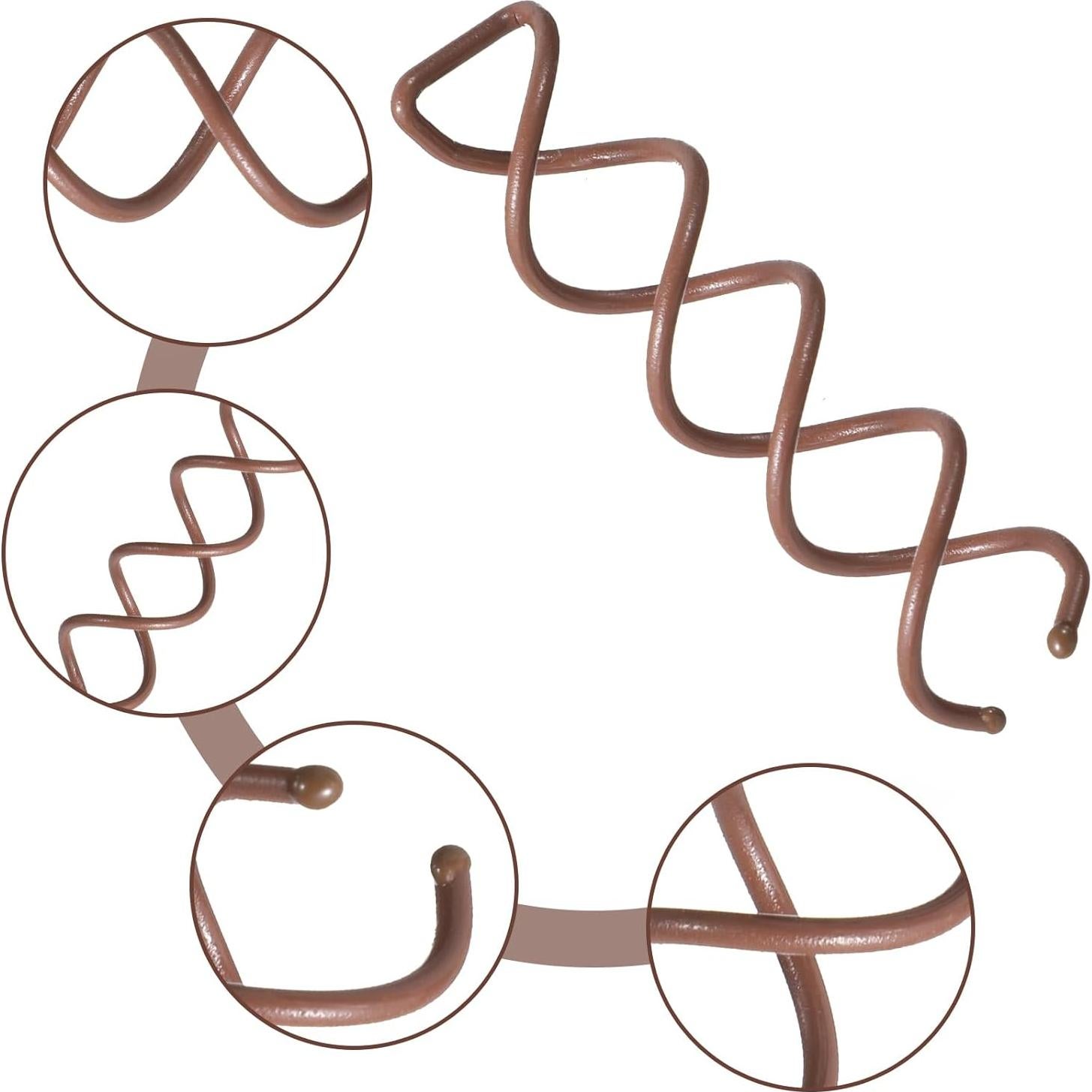 20 Pasadores de Cabello en Espiral BOHUIZ - Marrón, 5cm