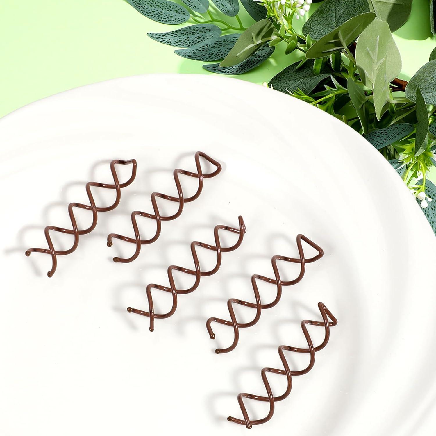 20 Pasadores de Cabello en Espiral BOHUIZ - Marrón, 5cm