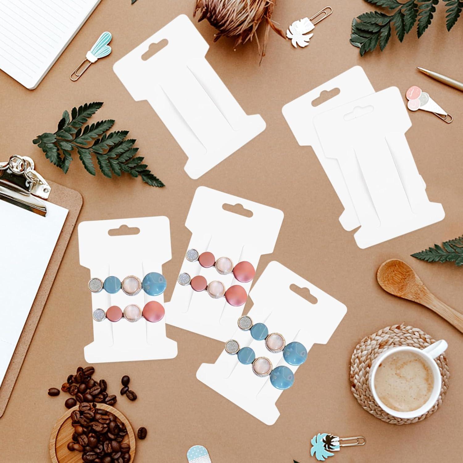 200 Tarjetas de Exhibición para Clips de Cabello 350gsm 10.8x7cm