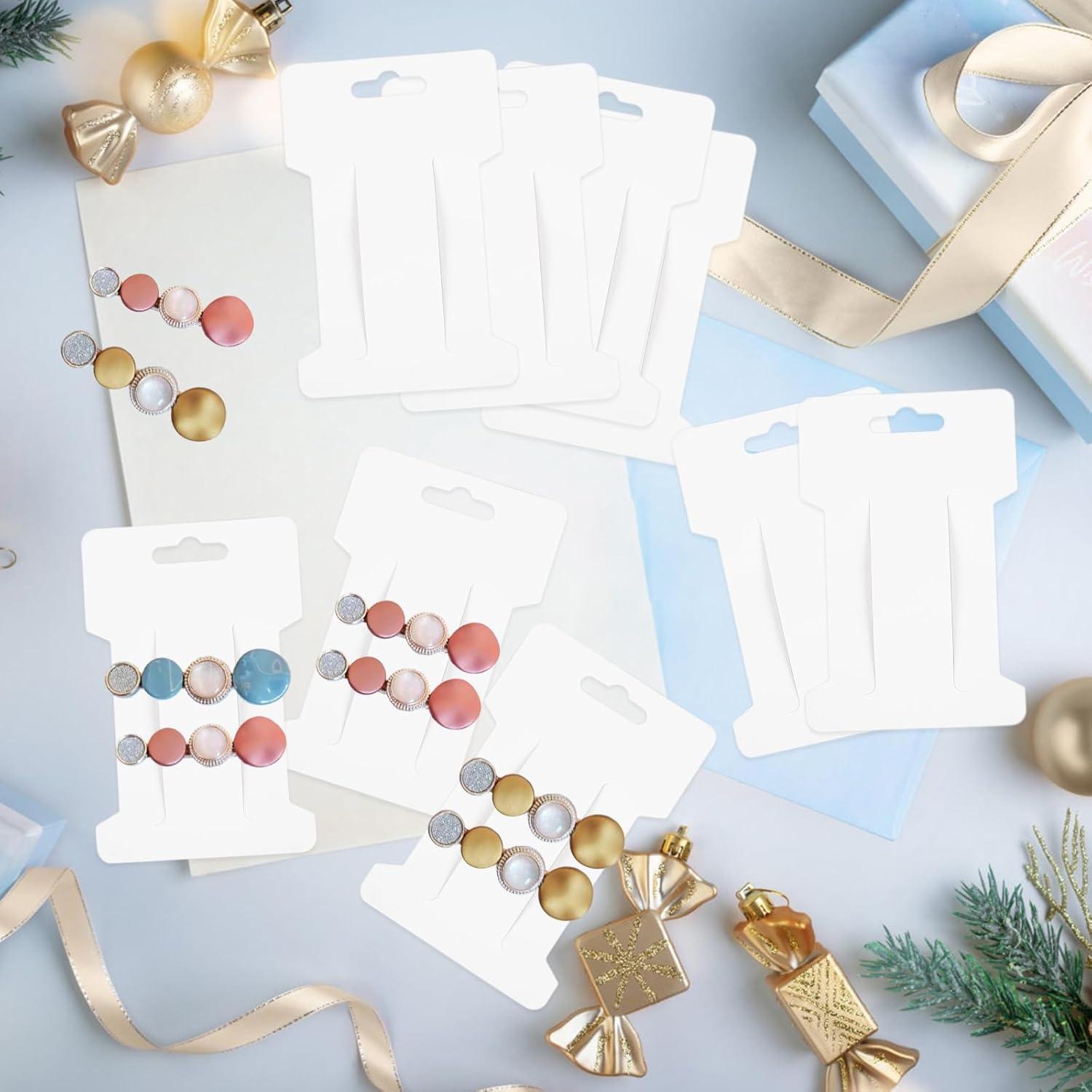 200 Tarjetas de Exhibición para Clips de Cabello 350gsm 10.8x7cm