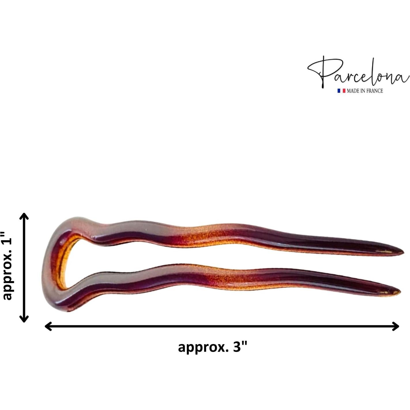 Horquillas de Chignon Parcelona Concha de Tortuga 8 cm - Juego de 6