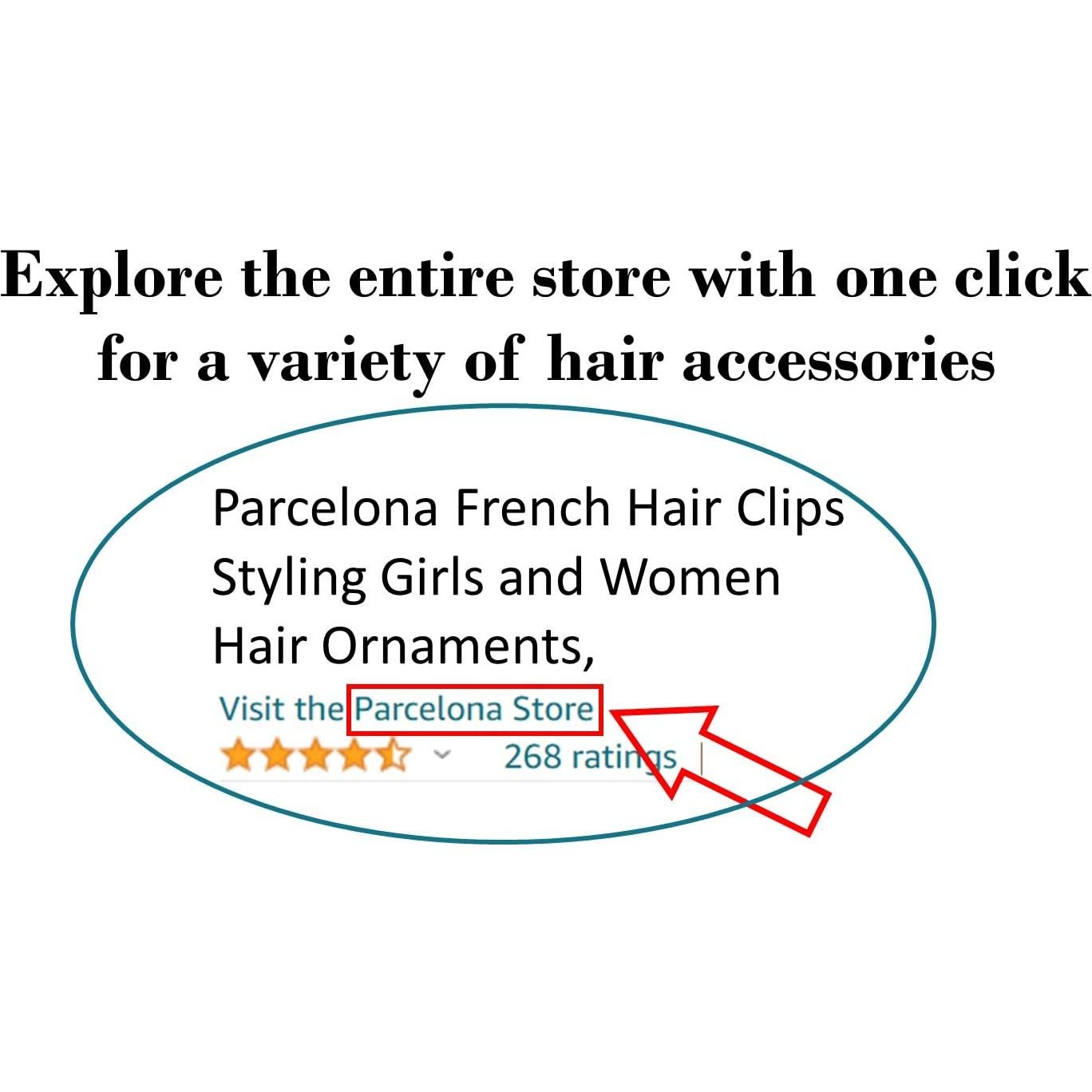 Horquillas de Chignon Parcelona Concha de Tortuga 8 cm - Juego de 6