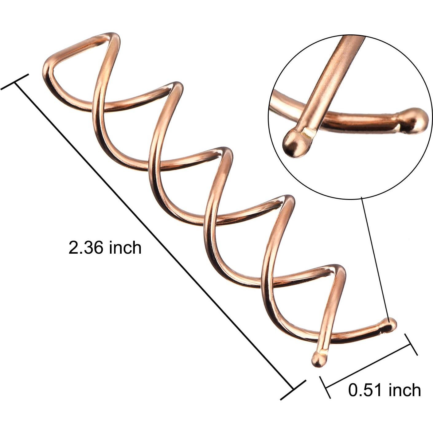 Pinzas de Cabello en Espiral eBoot - Paquete de 20 Oro Rosa