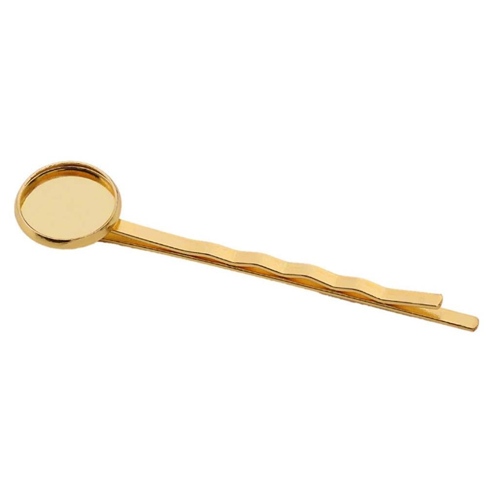 20 Clips para Cabello de Metal Dorado Teensery 12mm