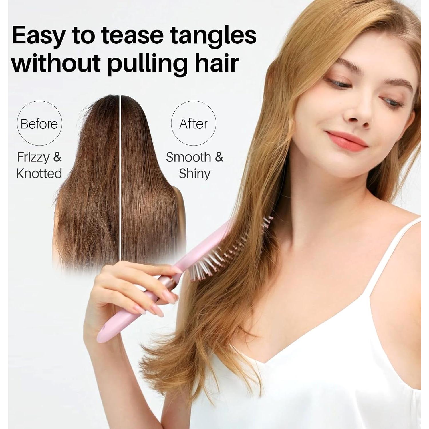 Cepillo Paddle RHOS para Cabello Grueso y Rizado - Rosa