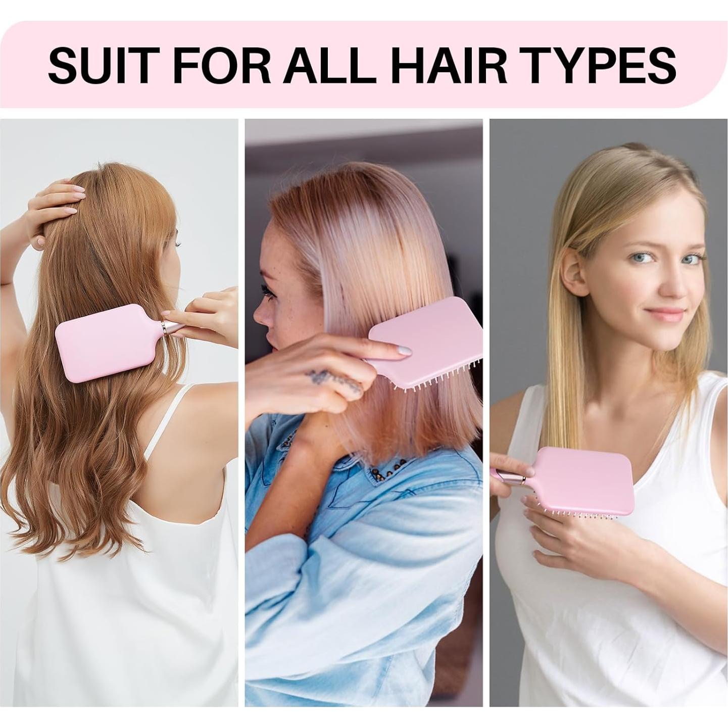 Cepillo Paddle RHOS para Cabello Grueso y Rizado - Rosa